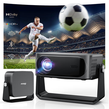 [2000ANSI]Smart Projector 4K with Built in Apps YouTube/PrimeVideo & Dolby, Outdoor Camping Projectors Portable Mini Projector Daylight Home Cinema with WiFi 6,Bluetooth 5.3 & HDR10+